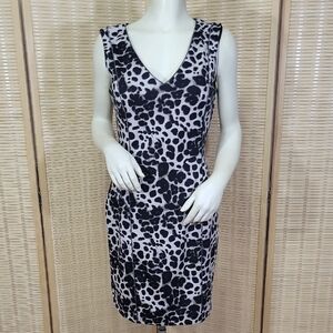 Jennifer Lopez Black and White Animal Print Mini Dress